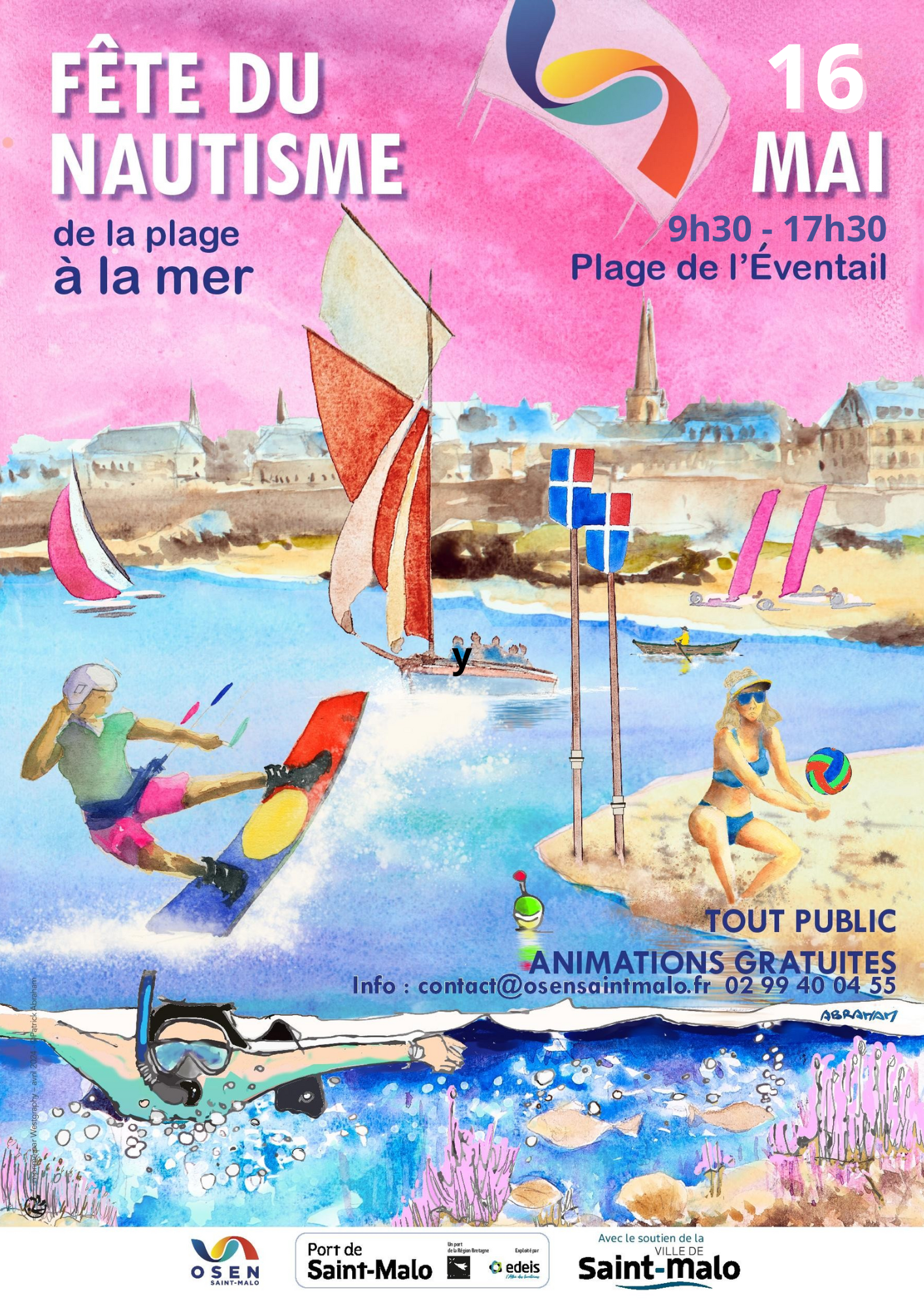 affiche Fête du Nautisme St Malo 2024 flouttée